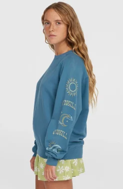 DamesBeach Vintage Crew sweater| Blauw