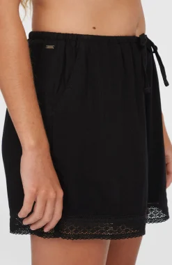 DamesEssentials Embroidery short| Zwart