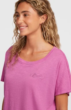 DamesEssentials O'Neill Script Scoop Neck T-shirt| Paars