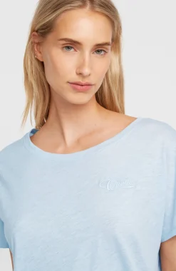 DamesEssentials O'Neill Script Scoop Neck T-shirt| Blauw