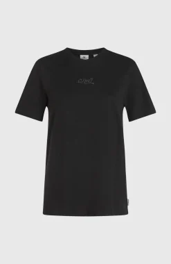 DamesEssentials Script T-shirt| Zwart