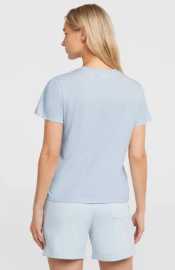 DamesEssentials Script T-shirt| Blauw