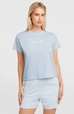DamesEssentials Script T-shirt| Blauw