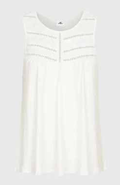 DamesEssentials Tokeena tanktop met borduursel| Wit