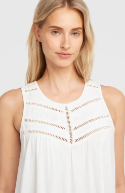 DamesEssentials Tokeena tanktop met borduursel| Wit