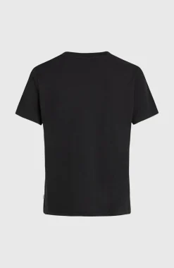 DamesFront Print T-shirt| Zwart