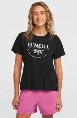 DamesFront Print T-shirt| Zwart