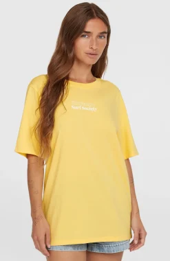 DamesFuture Surf Society T-shirt| Geel