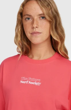 DamesFuture Surf Society T-shirt| Roze