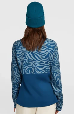 DamesFWC'Cruz Printed fleecetrui met halve rits| Blauw