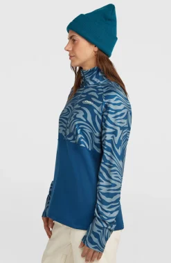 DamesFWC'Cruz Printed fleecetrui met halve rits| Blauw