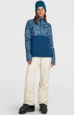 DamesFWC'Cruz Printed fleecetrui met halve rits| Blauw
