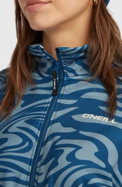 DamesFWC'Cruz Printed fleecetrui met halve rits| Blauw