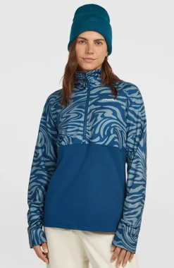 DamesFWC'Cruz Printed fleecetrui met halve rits| Blauw