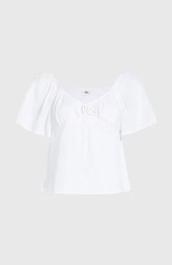 DamesHuges geweven top| Wit