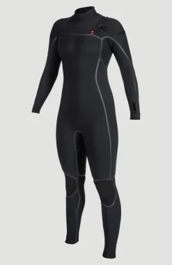 DamesHyperfreak Fire 5/4mm+ Chest Zip Full Wetsuit| Zwart