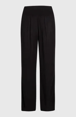 DamesJohnny broek met gesmokte taille| Zwart