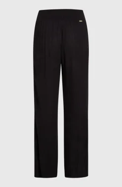 DamesJohnny broek met gesmokte taille| Zwart