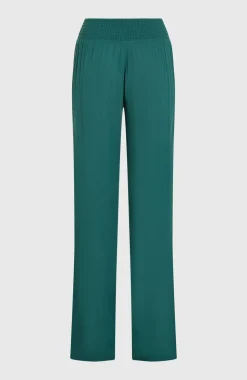 DamesJohnny broek met gesmokte taille| Groen