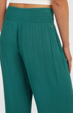DamesJohnny broek met gesmokte taille| Groen