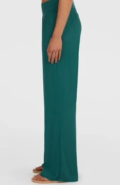 DamesJohnny broek met gesmokte taille| Groen