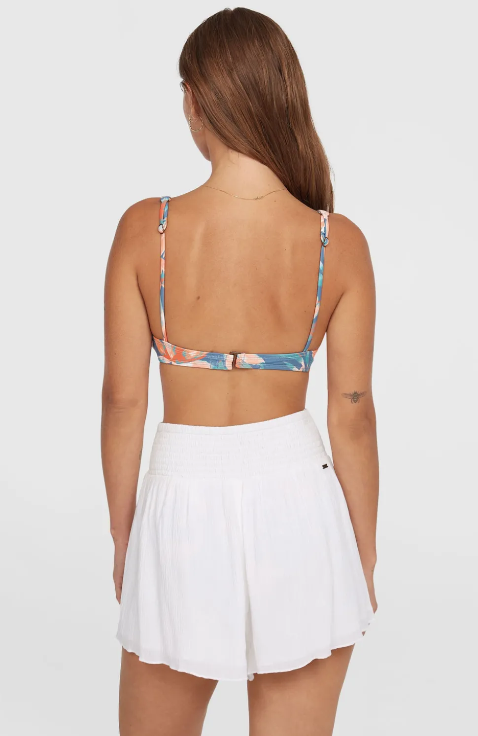 DamesJohnny Smocked Waist short| Wit