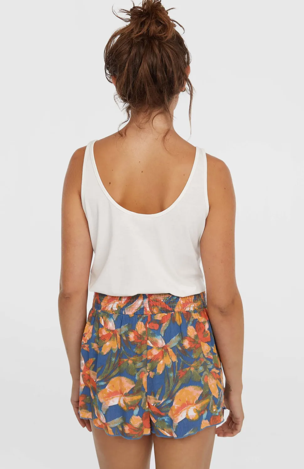 DamesJohnny Smocked Waist short| Blauw