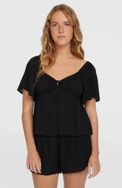 DamesJohnny Smocked Waist short| Zwart