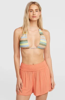 DamesJohnny Smocked Waist short| Oranje