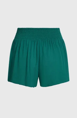 DamesJohnny Smocked Waist short| Groen