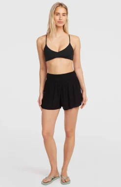 DamesJohnny Smocked Waist short| Zwart
