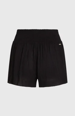 DamesJohnny Smocked Waist short| Zwart