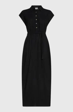 DamesLori Maxi overhemdjurk| Zwart