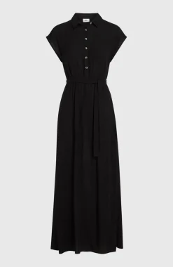 DamesLori Maxi overhemdjurk| Zwart
