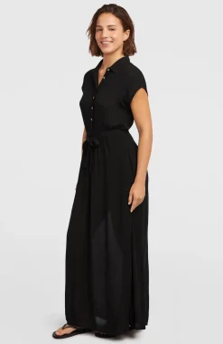 DamesLori Maxi overhemdjurk| Zwart