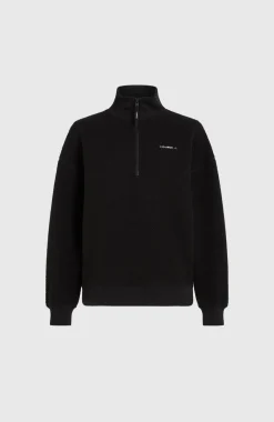 DamesMust-Have fleecetrui met halve rits| Zwart