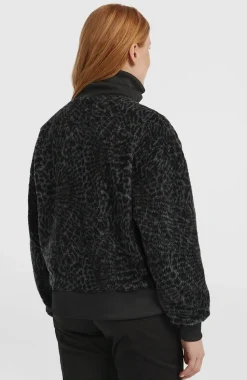 DamesMust-Have fleecetrui met halve rits| Zwart