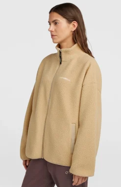 DamesMust-Have High-Pile fleecevest met volledige rits| Beige