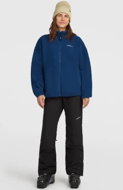 DamesMust-Have High-Pile fleecevest met volledige rits| Blauw