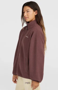 DamesMust-Have High-Pile fleecevest met volledige rits| Paars