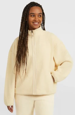 DamesMust-Have High-Pile fleecevest met volledige rits| Beige