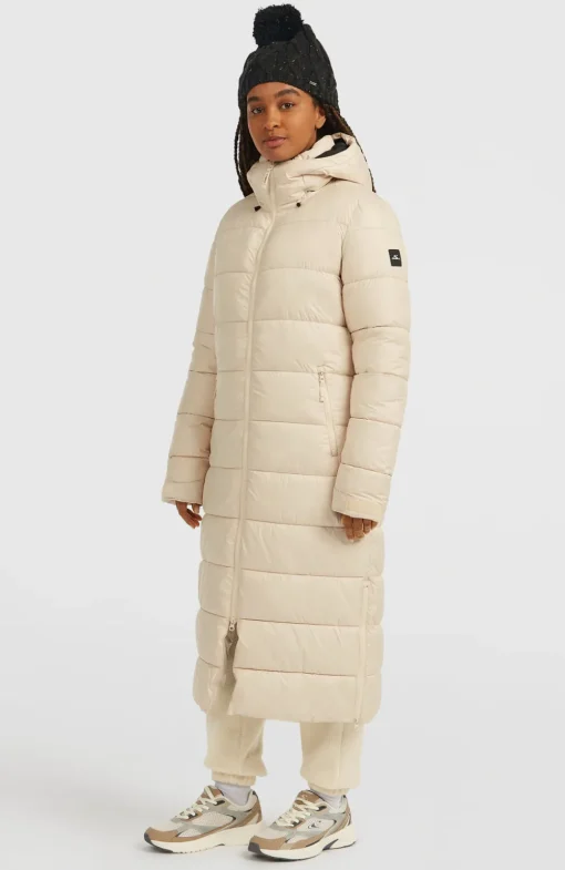 DamesMust-Have lange pufferjas| Beige