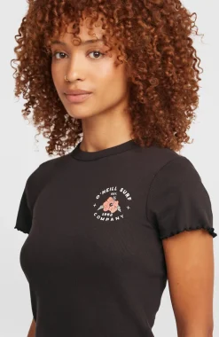 DamesO'Neill Rib T-shirt| Zwart