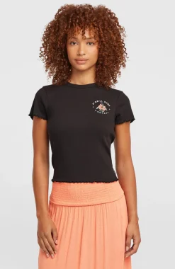 DamesO'Neill Rib T-shirt| Zwart