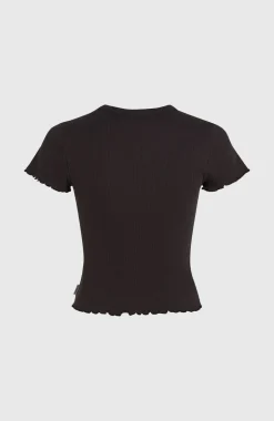 DamesO'Neill Rib T-shirt| Zwart