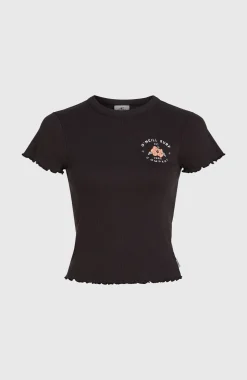 DamesO'Neill Rib T-shirt| Zwart