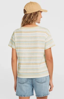 DamesO'Riginals Boxy Stripe T-shirt| Blauw