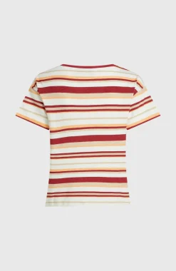 DamesO'Riginals Boxy Stripe T-shirt| Beige