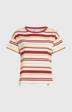 DamesO'Riginals Boxy Stripe T-shirt| Beige