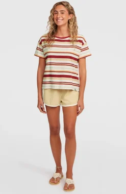 DamesO'Riginals Boxy Stripe T-shirt| Beige
